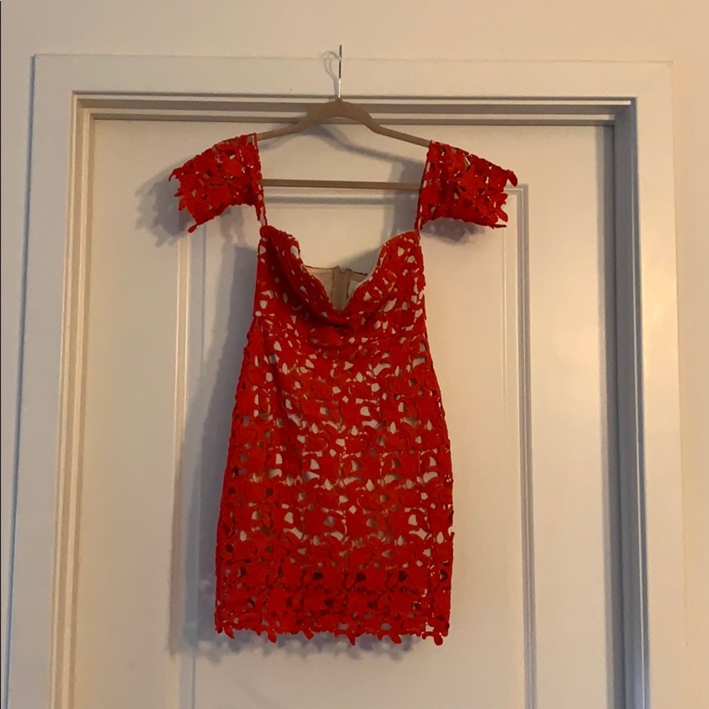 Red mini dress